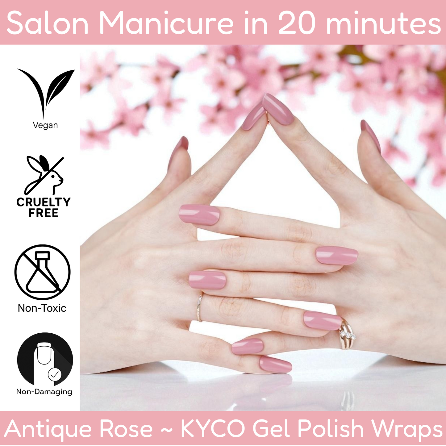 ANTIQUE ROSE Gel Polish Wraps 30 Pack