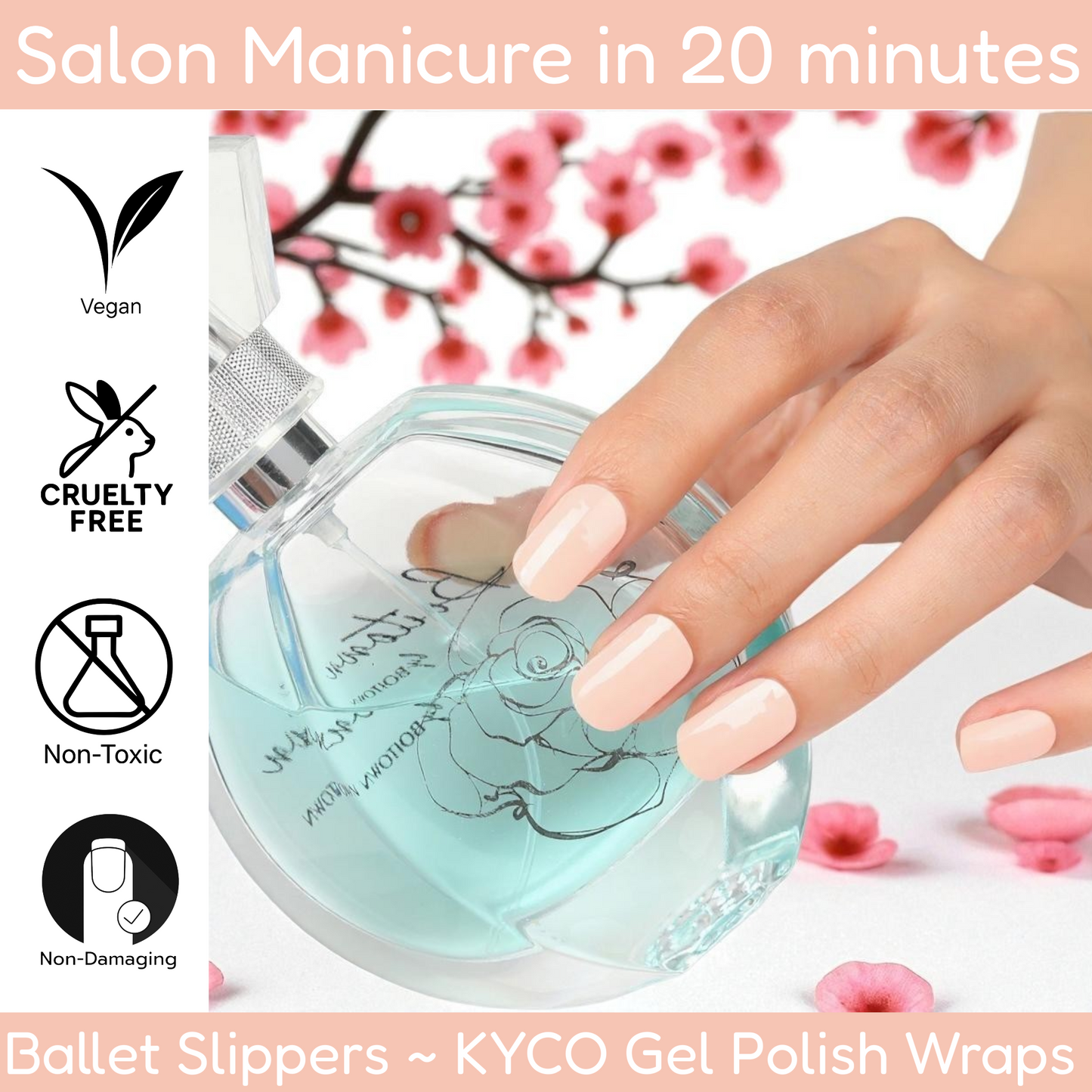BALLET SLIPPERS Gel Polish Wraps 30 Pack