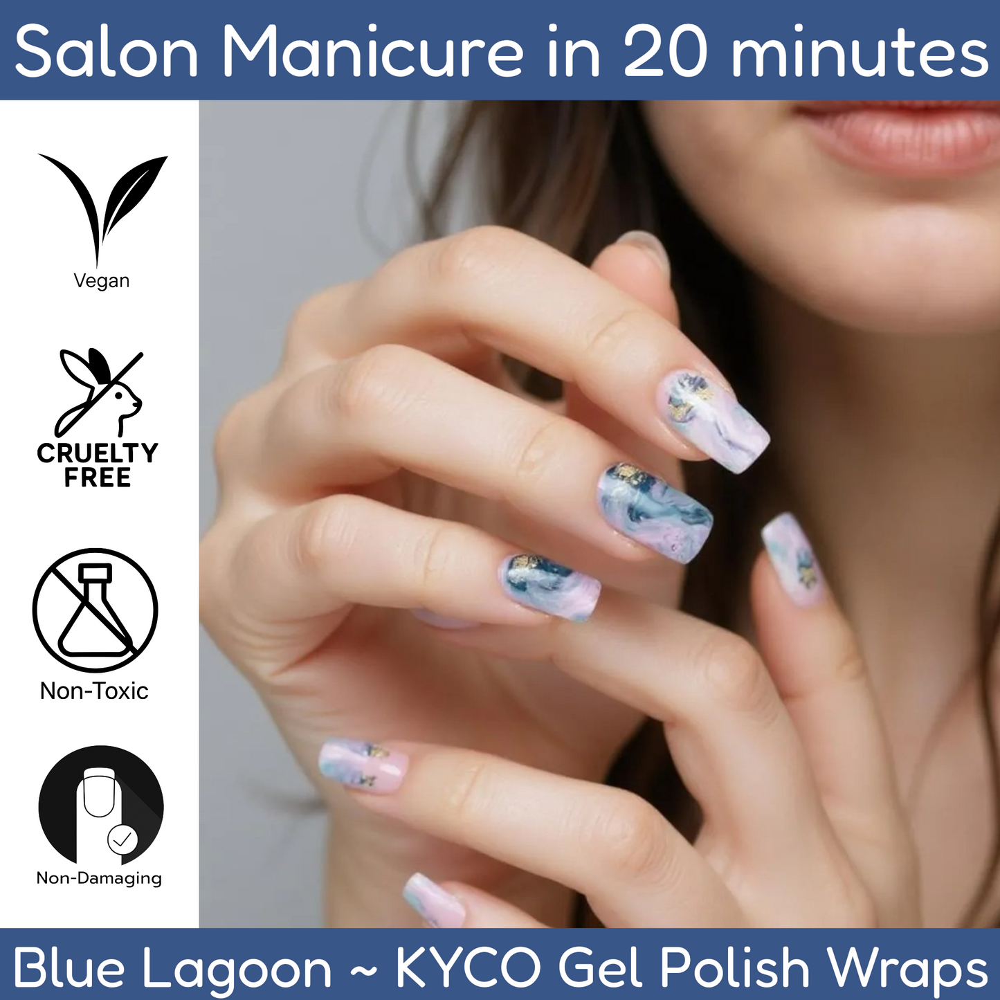 BLUE LAGOON Gel Polish Wraps 30 Pack