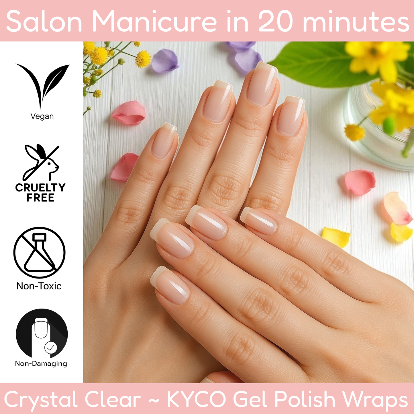 CRYSTAL CLEAR Gel Polish Wraps 30 Pack