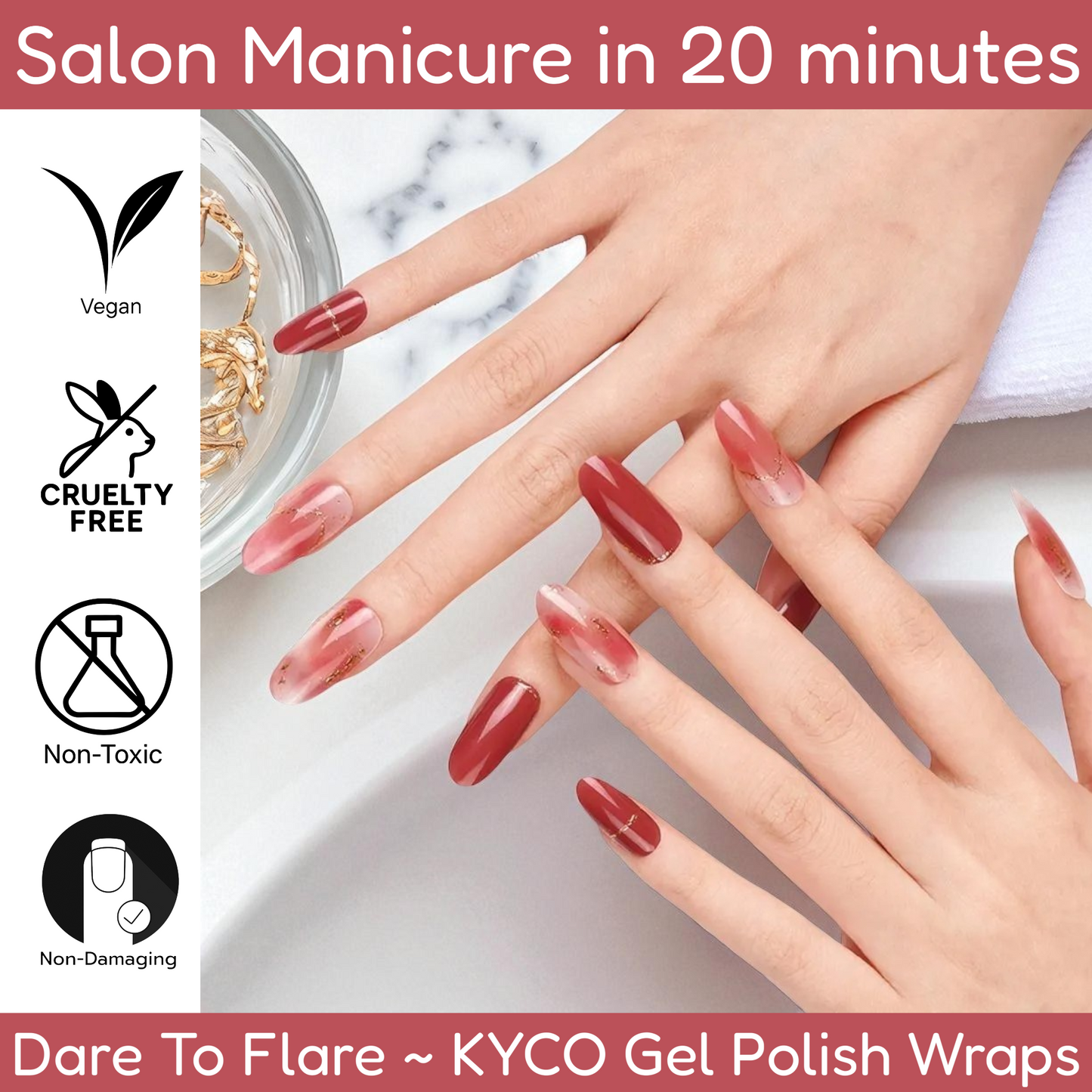 DARE TO FLARE Gel Polish Wraps 30 Pack