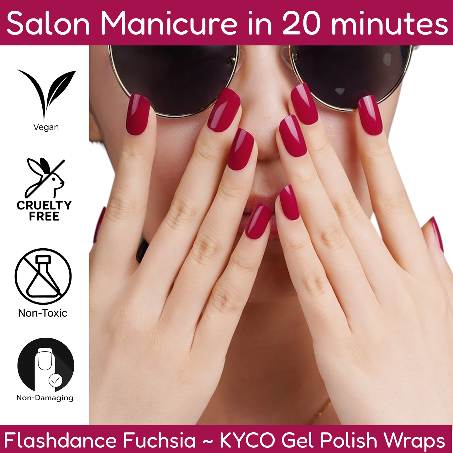FLASHDANCE FUCHSIA Gel Polish Wraps 30 Pack