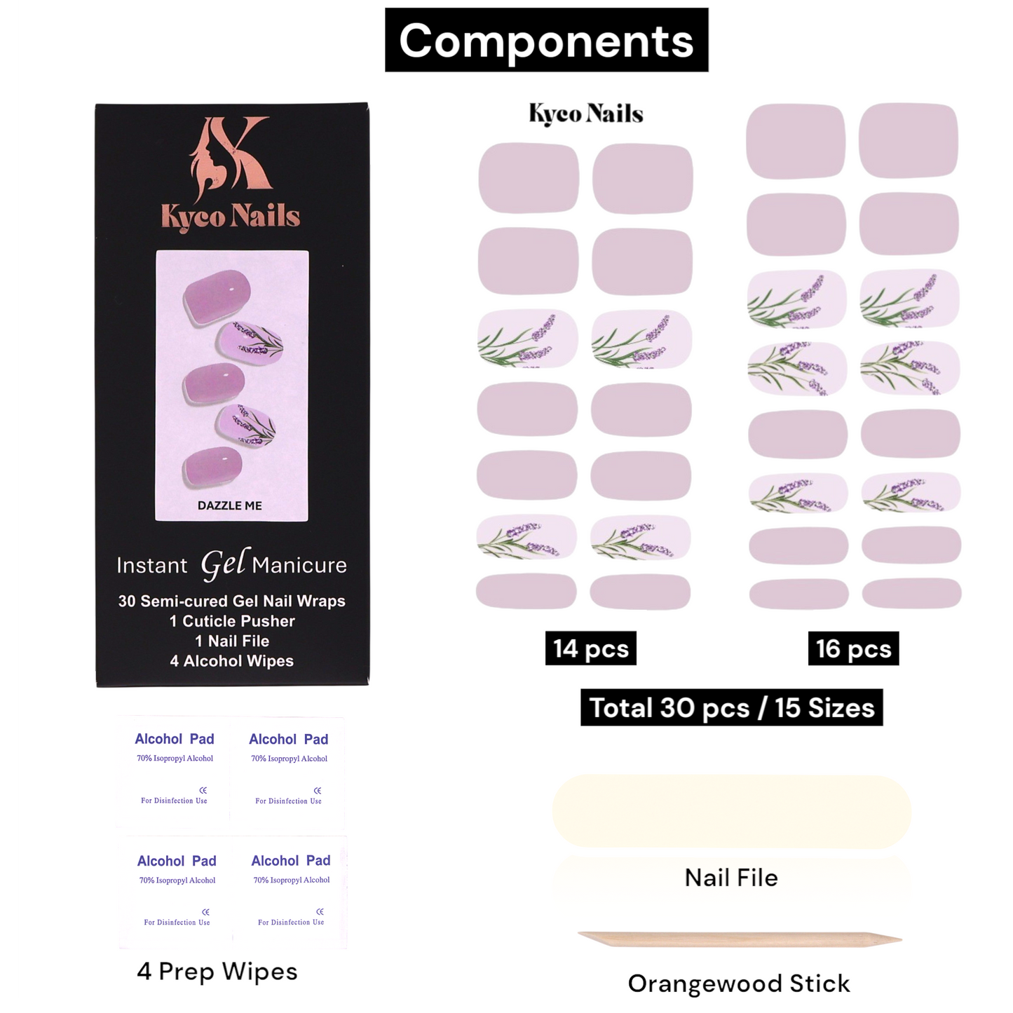 DAZZLE ME Gel Polish Wraps 30 Pack