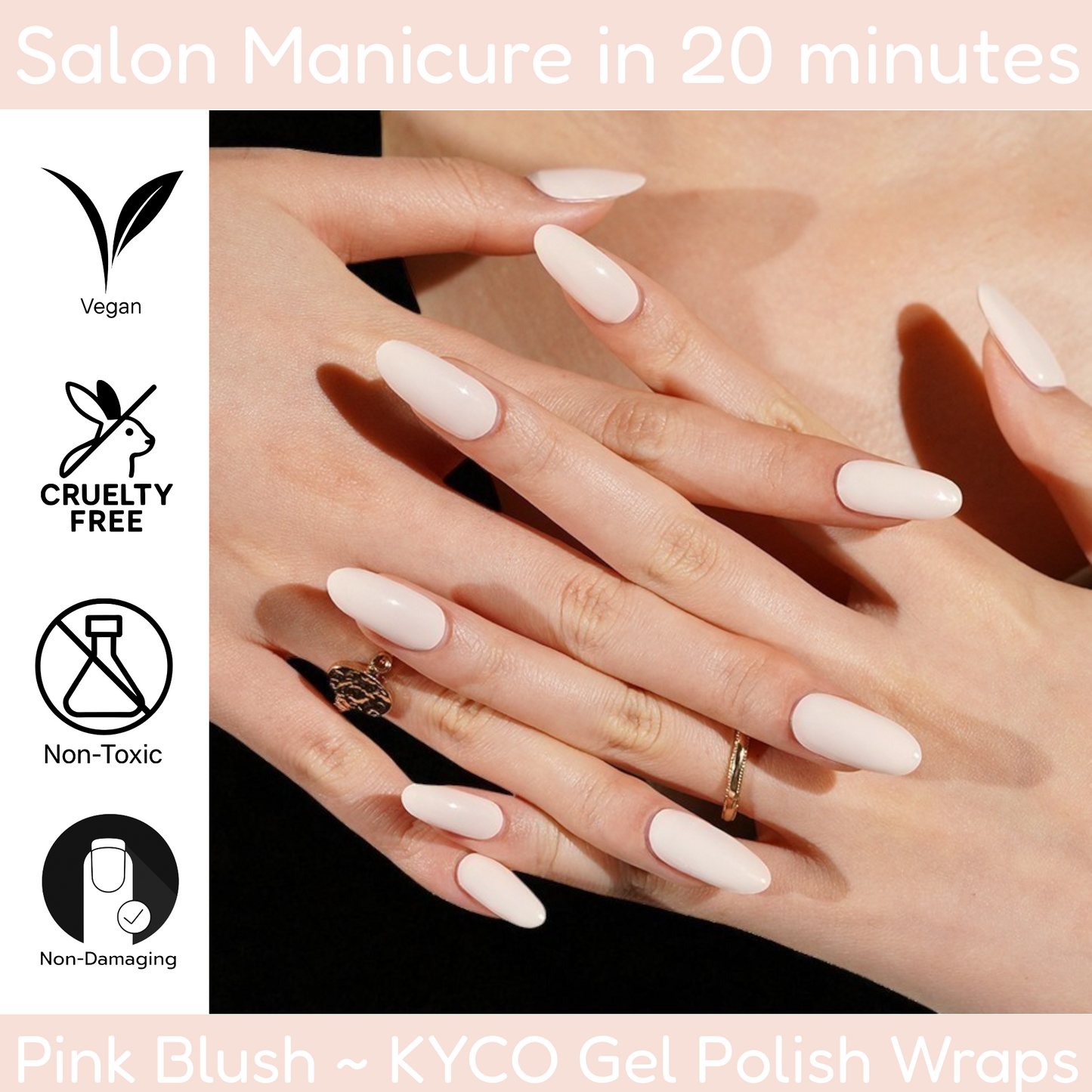 PINK BLUSH Gel Polish Wraps 30 Pack