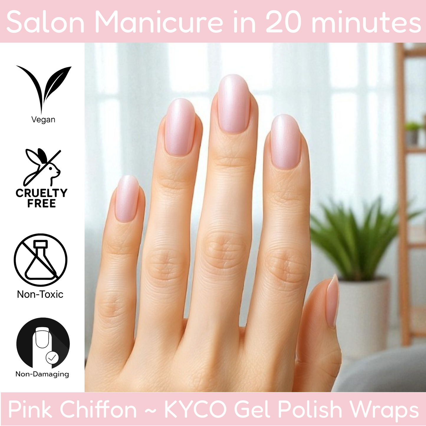 PINK CHIFFON Gel Polish Wraps 30 Pack