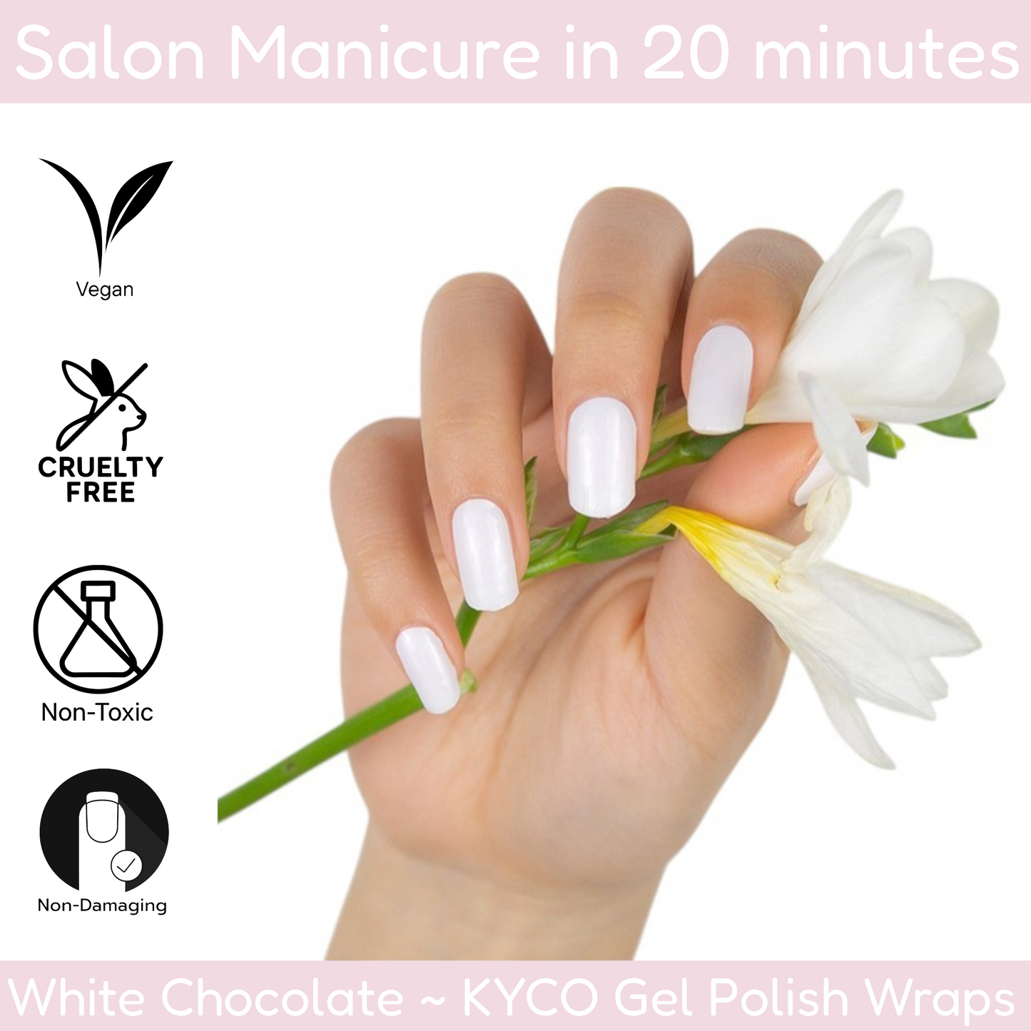 WHITE CHOCOLATE Gel Polish Wraps 30 Pack
