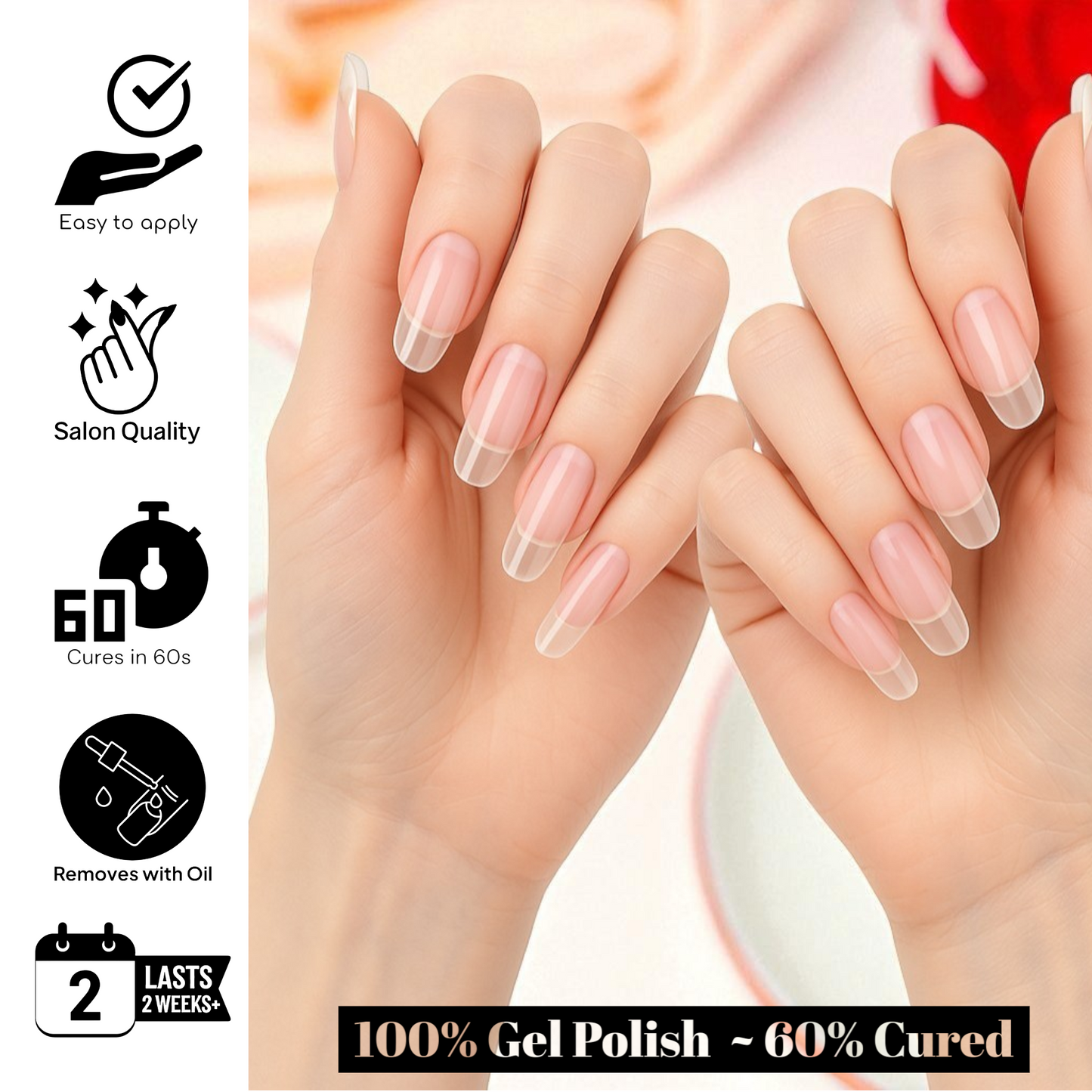CRYSTAL CLEAR Gel Polish Wraps 30 Pack