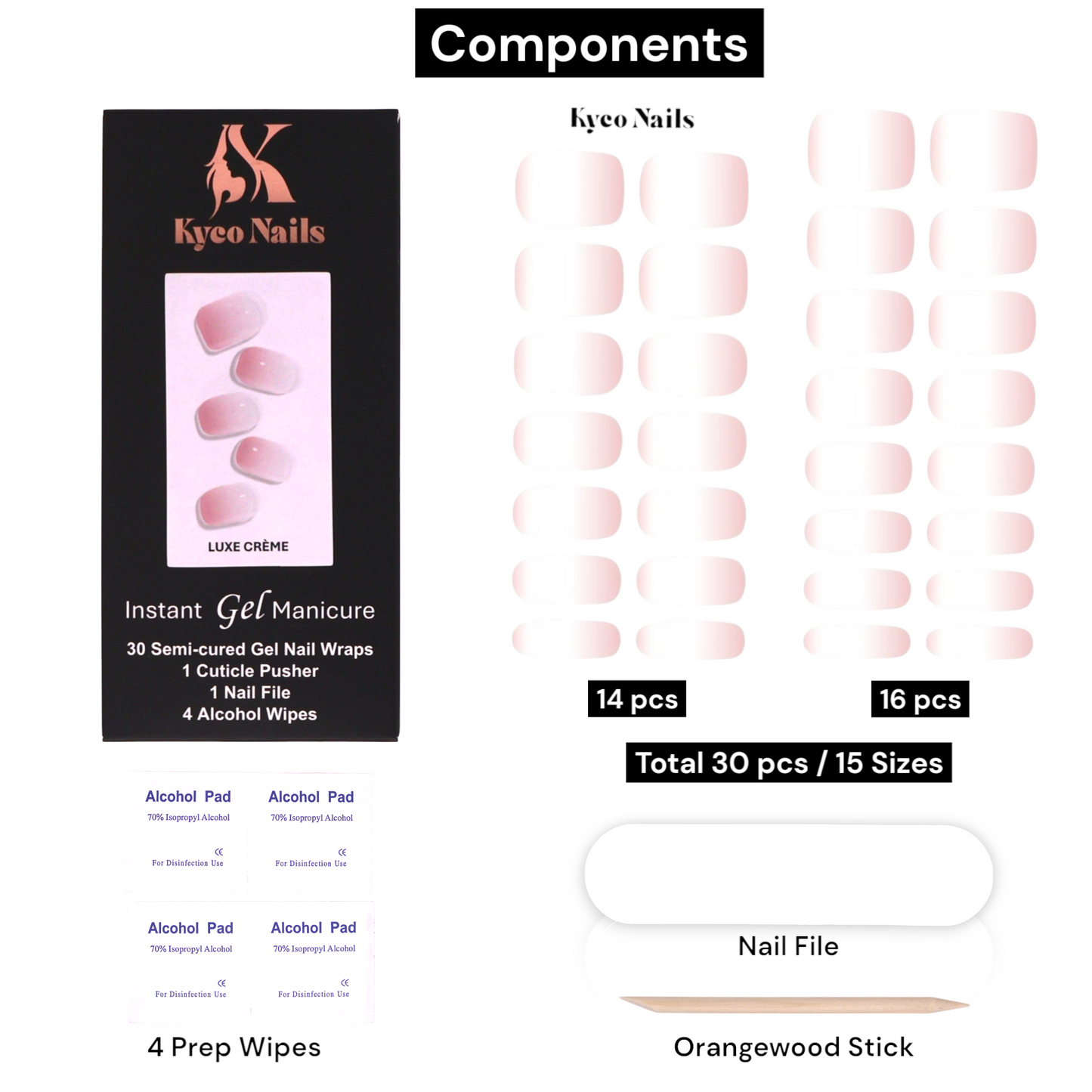 LUXE CRÈME Gel Polish Wraps 30 Pack