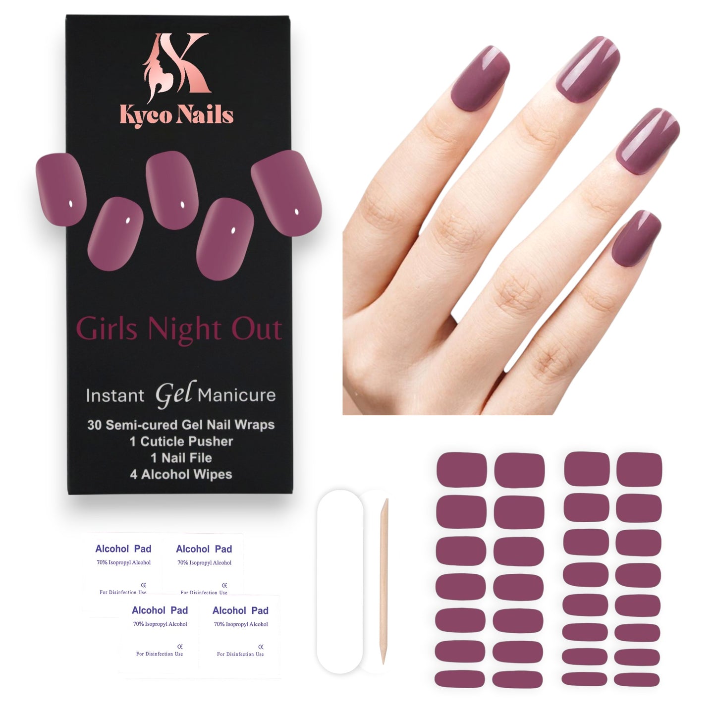 GIRLS NIGHT OUT Gel Polish Wraps 30 Pack