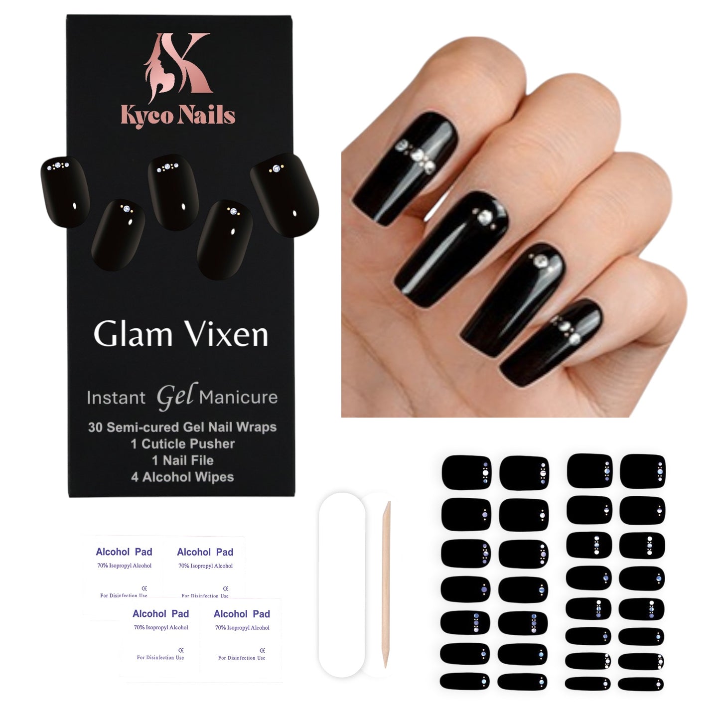 GLAM VIXEN Gel Polish Wraps 30 Pack