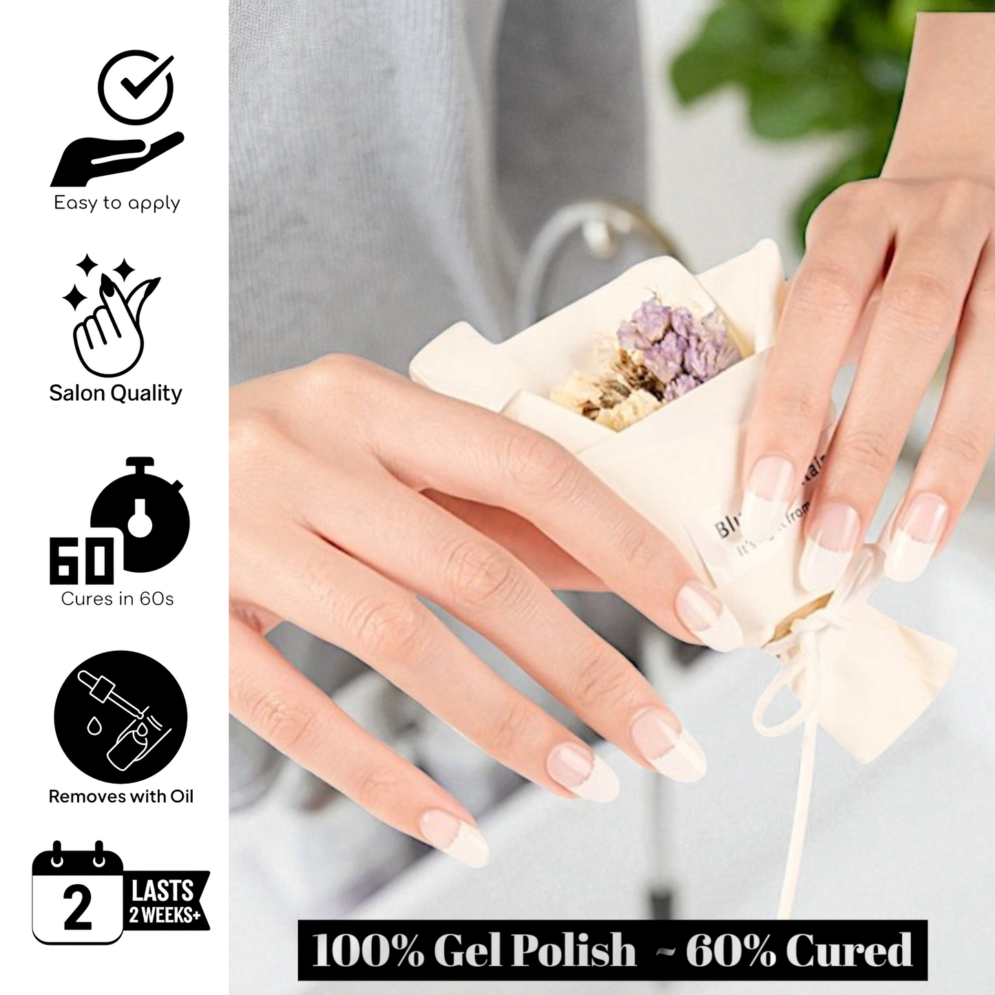 FRENCH VANILLA Gel Polish Wraps 30 Pack