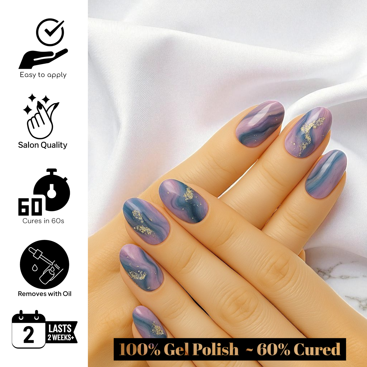 BLUE LAGOON Gel Polish Wraps 30 Pack