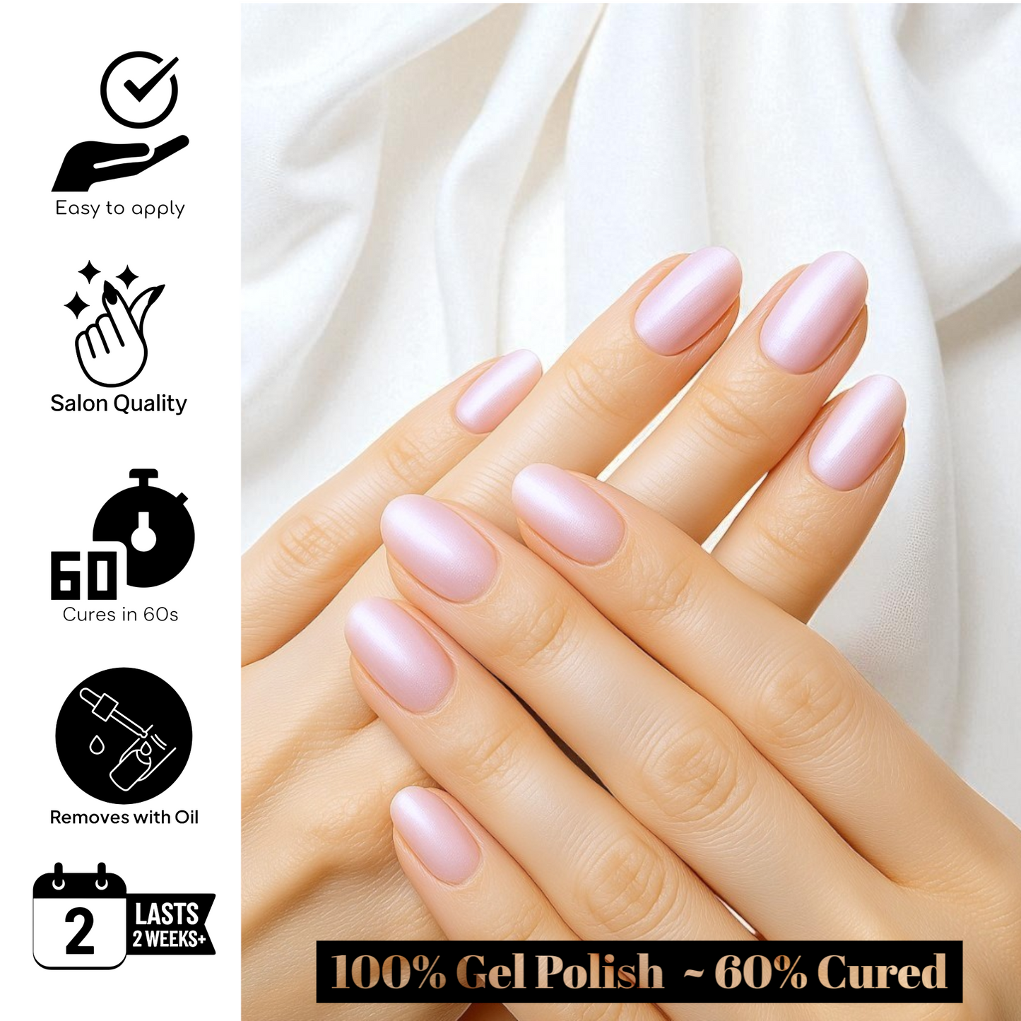 PINK CHIFFON Gel Polish Wraps 30 Pack