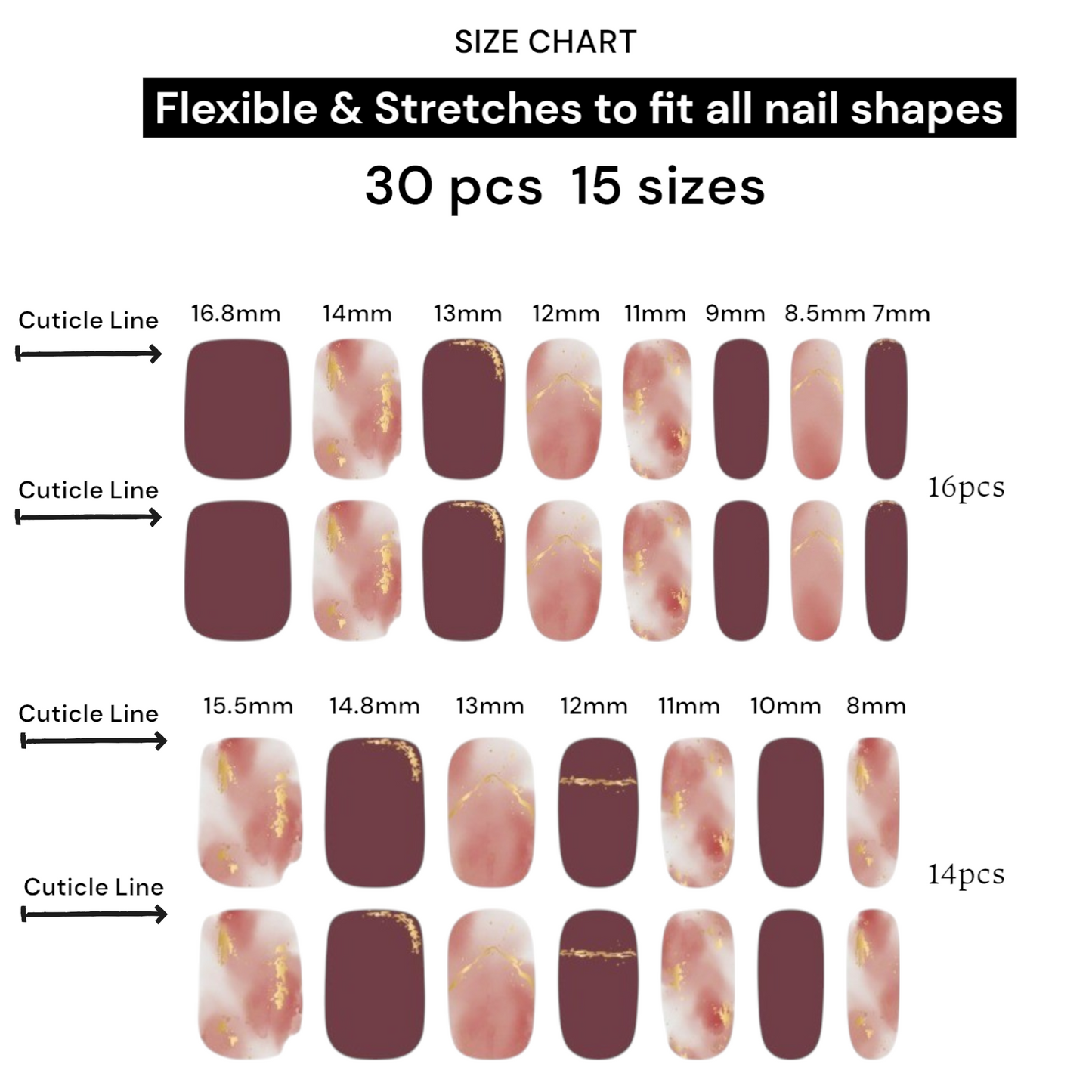 DARE TO FLARE Gel Polish Wraps 30 Pack