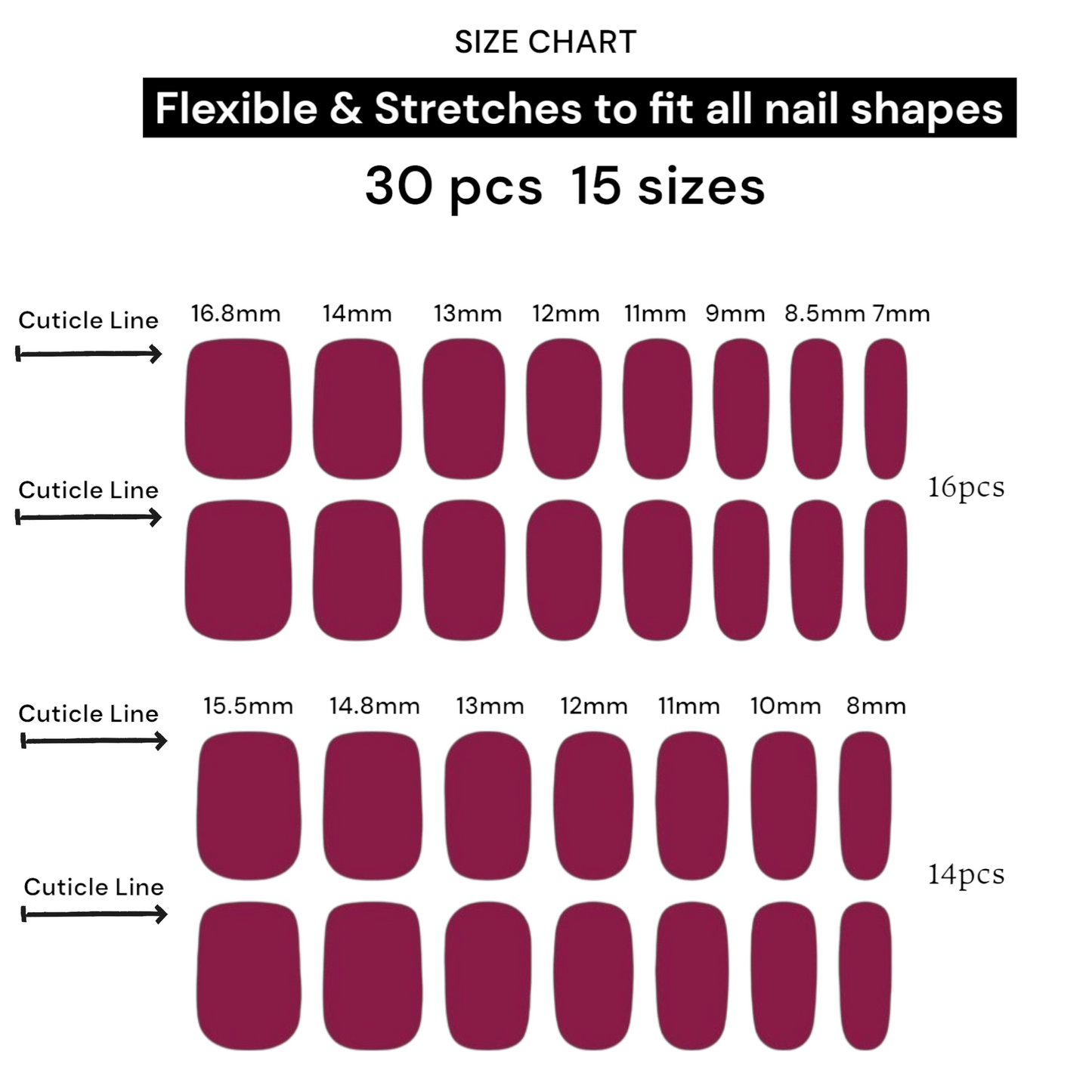 FLASHDANCE FUCHSIA Gel Polish Wraps 30 Pack