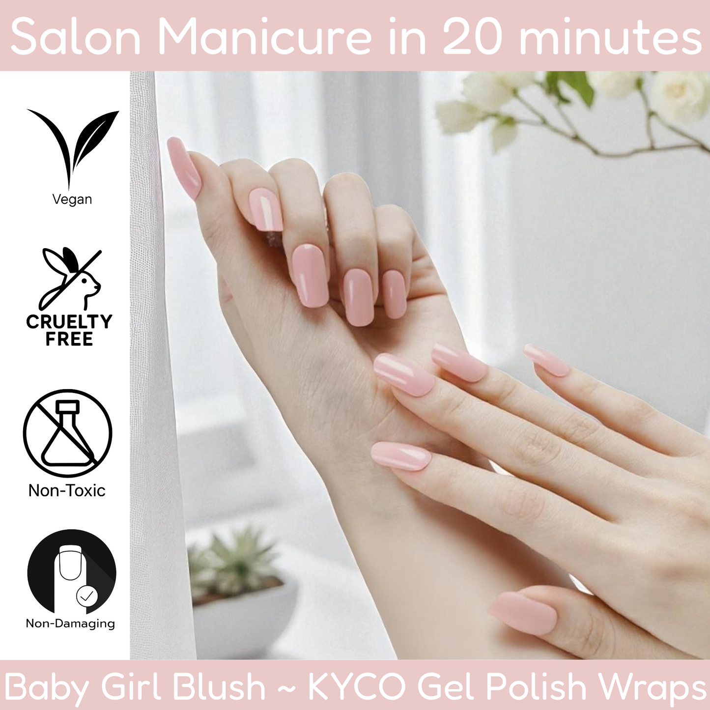 BABY GIRL BLUSH Gel Polish Wraps 30 Pack