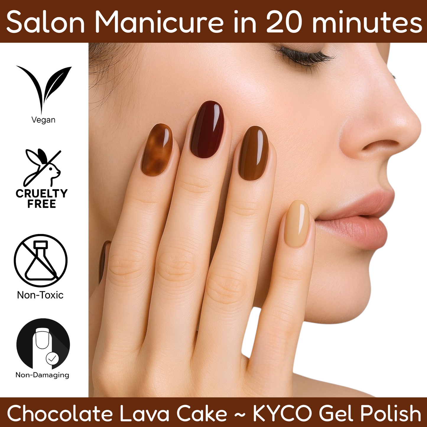 CHOCOLATE LAVA CAKE Gel Polish Wraps 30 Pack