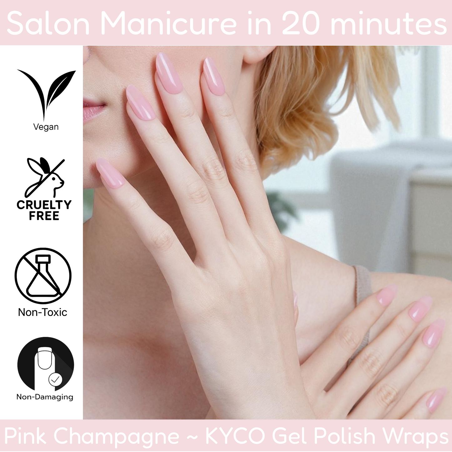 PINK CHAMPAGNE Gel Polish Wraps 30 Pack