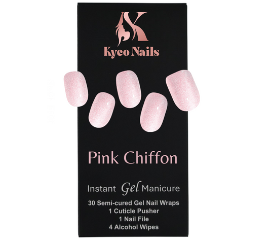 PINK CHIFFON Gel Polish Wraps 30 Pack