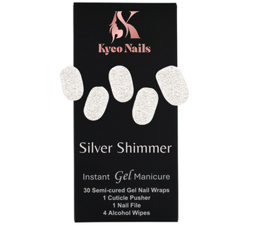 Silver Shimmer – Semi-Cured Gel Nail Wraps