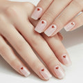 Kyco Nails Cotton Candy soft pink gel nail wraps with a small red heart design. Easy application, glossy finish.