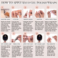 Kyco Nails Cotton Candy soft pink gel nail wraps with a playful heart design, showing application steps.