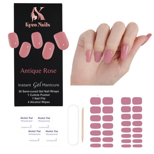 ANTIQUE ROSE Gel Polish Wraps 30 Pack