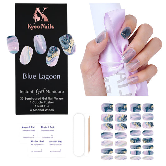 BLUE LAGOON Gel Polish Wraps 30 Pack