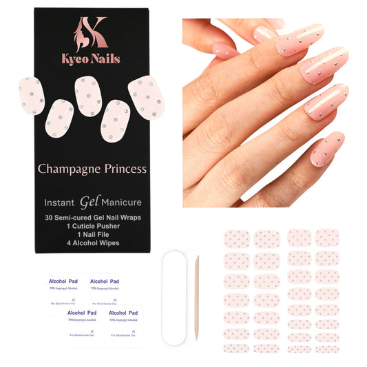 CHAMPAGNE PRINCESS Gel Polish Wraps 30 Pack