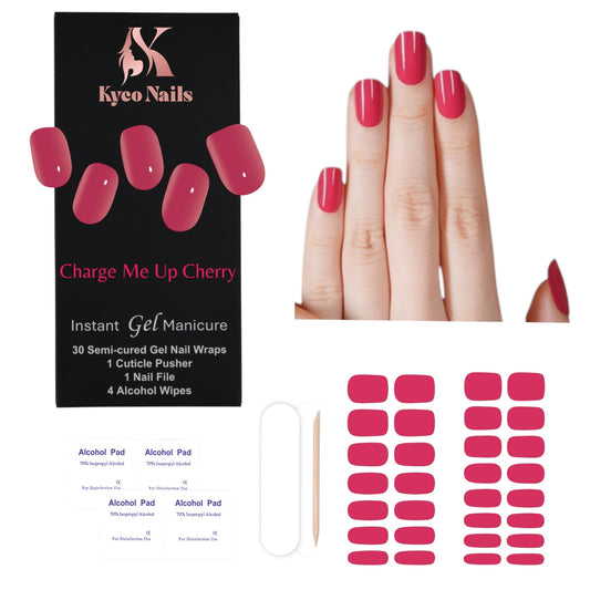 CHARGE ME UP CHERRY Gel Polish Wraps 30 Pack