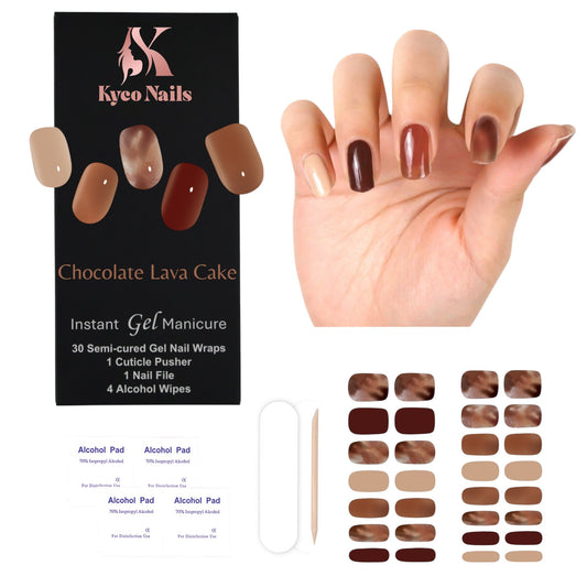CHOCOLATE LAVA CAKE Gel Polish Wraps 30 Pack