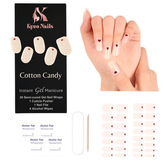 COTTON CANDY Gel Polish Wraps 30 Pack