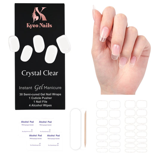 CRYSTAL CLEAR Gel Polish Wraps 30 Pack