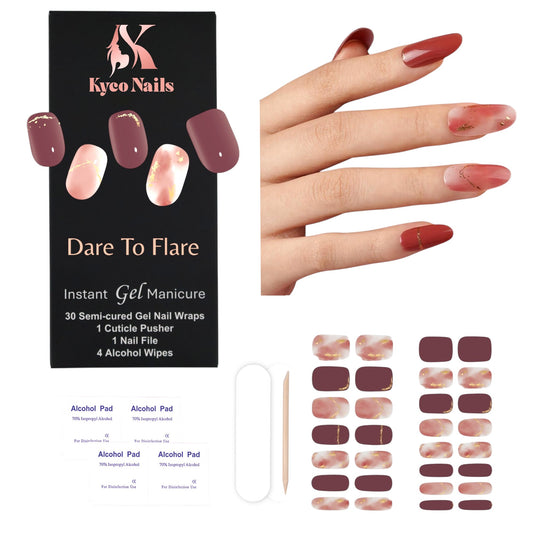 DARE TO FLARE Gel Polish Wraps 30 Pack