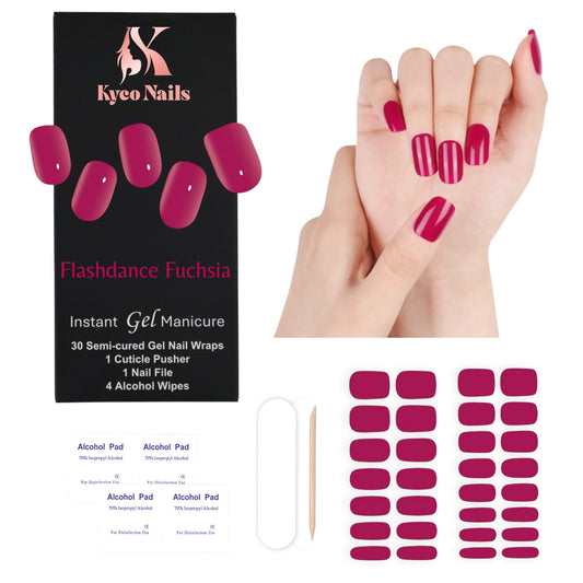 FLASHDANCE FUCHSIA Gel Polish Wraps 30 Pack
