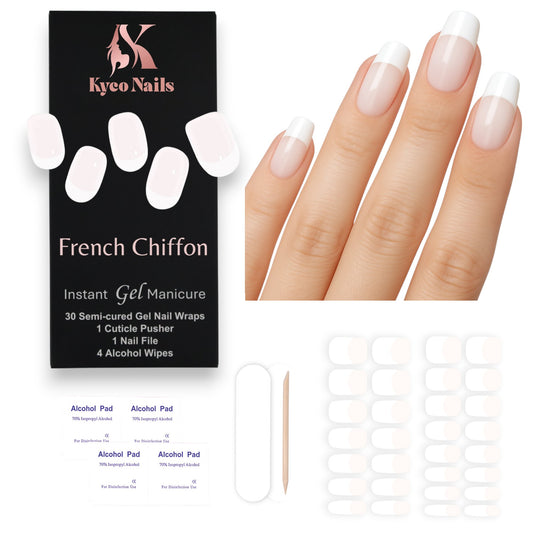 FRENCH CHIFFON Gel Polish Wraps 30 Pack