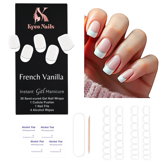 FRENCH VANILLA Gel Polish Wraps 30 Pack