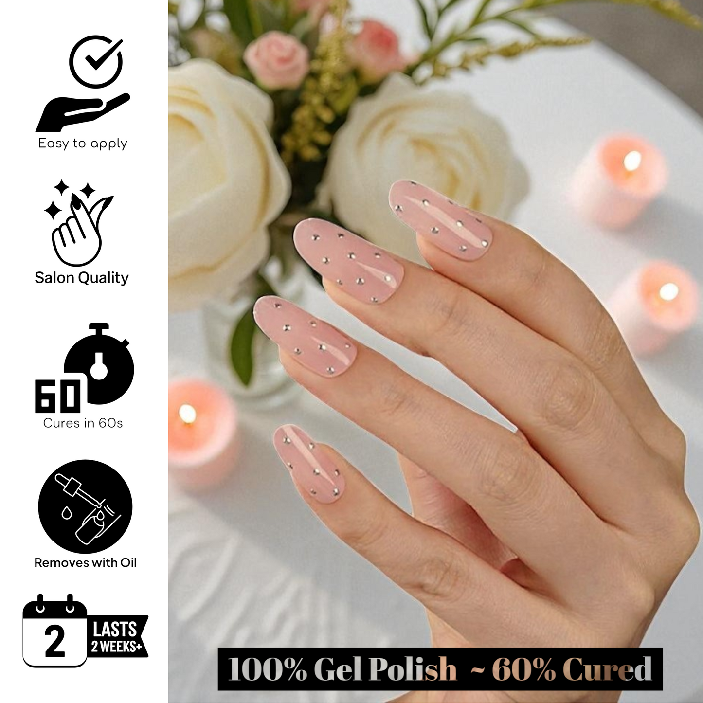 CHAMPAGNE PRINCESS Gel Polish Wraps 30 Pack