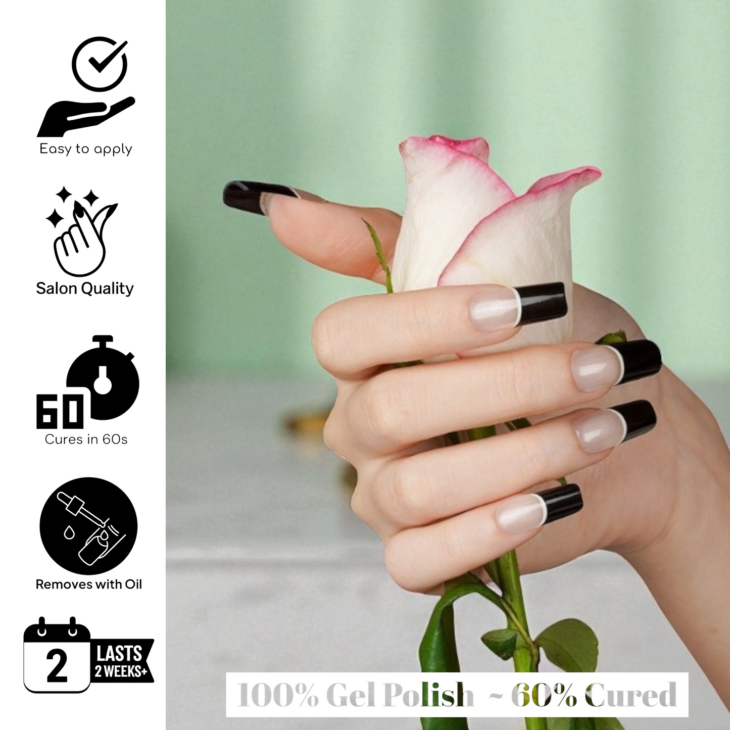 LICORICE FRENCH Gel Polish Wraps 30 Pack