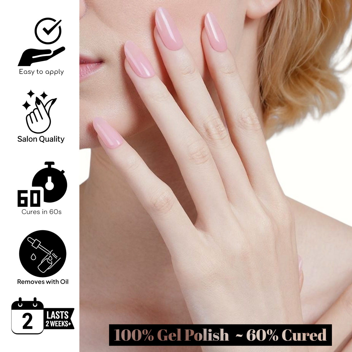PINK CHAMPAGNE Gel Polish Wraps 30 Pack