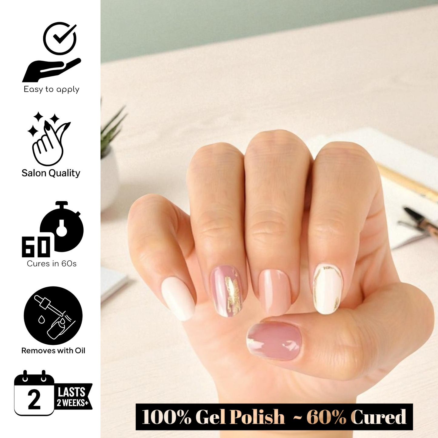 WATERPARK MAUVE Gel Polish Wraps 30 Pack