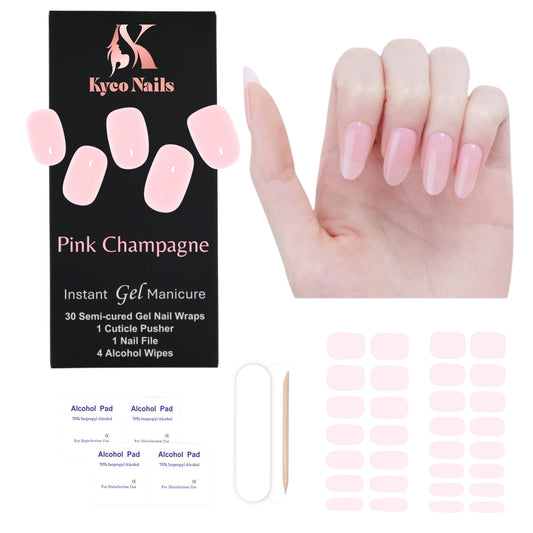 PINK CHAMPAGNE Gel Polish Wraps 30 Pack