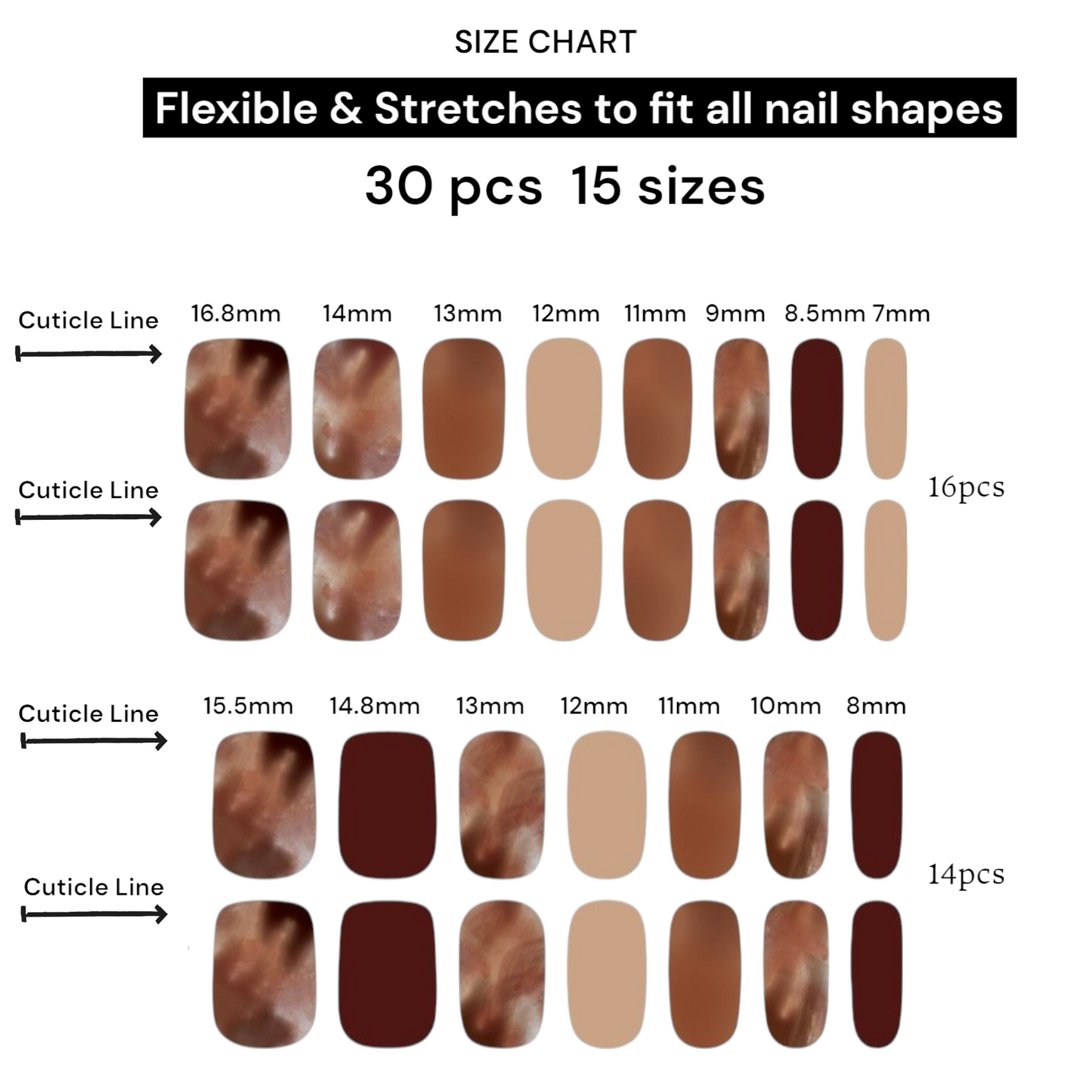 CHOCOLATE LAVA CAKE Gel Polish Wraps 30 Pack