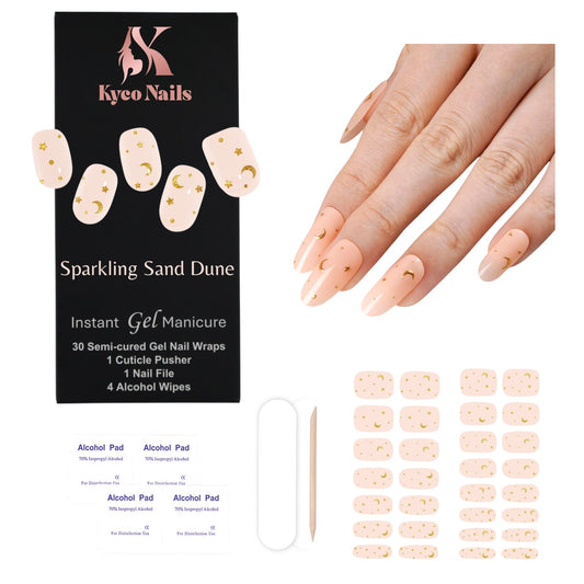 SPARKLING SAND DUNE Gel Polish Wraps 30 Pack