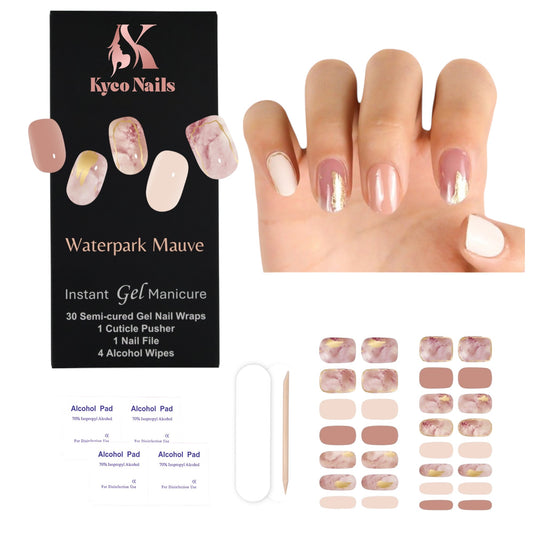 WATERPARK MAUVE Gel Polish Wraps 30 Pack