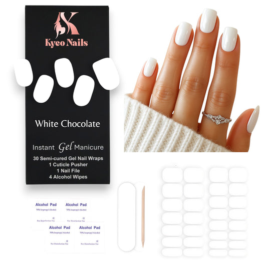 WHITE CHOCOLATE Gel Polish Wraps 30 Pack